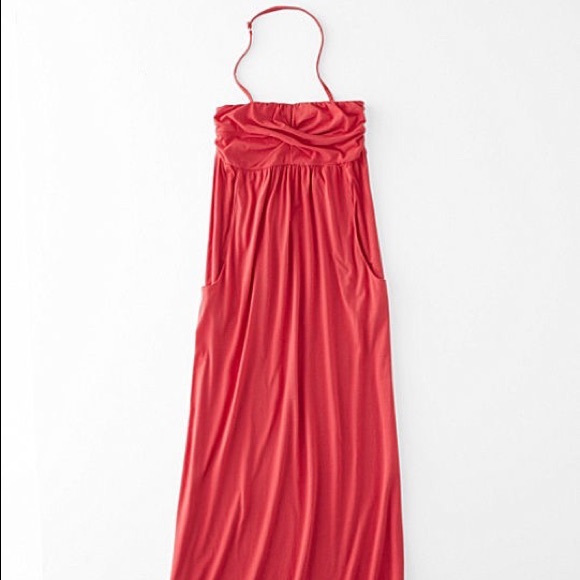 Romantic SOFT Cotton Maxi Halter Summer Jersey Dress Strap Garnet Hill Cozy - Picture 4 of 6